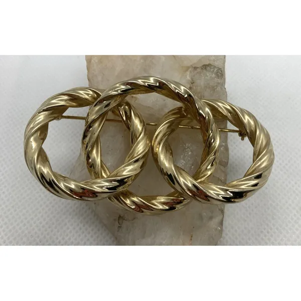 Vintage Lot of 3‎ Gold Tone Pin Brooch Circular Round Napier Interlocking Circle - Image 4
