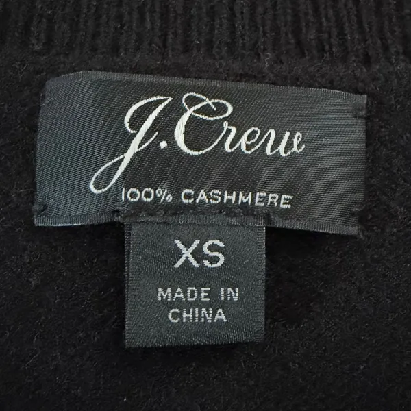 J.Crew 100% Cashmere Sweater Dress XS Black Long Sleeve Crew Neck Shift Mini - Image 2