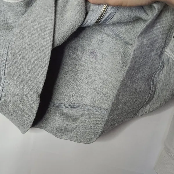 Victoria's Secret zip up hooded hoodie gray white sweatshirt Medium - Image 7