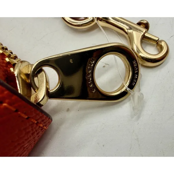 Coach Wallet Mango Pebbled Leather Zip Around Wristlet Strap‎ Clutch - Image 6