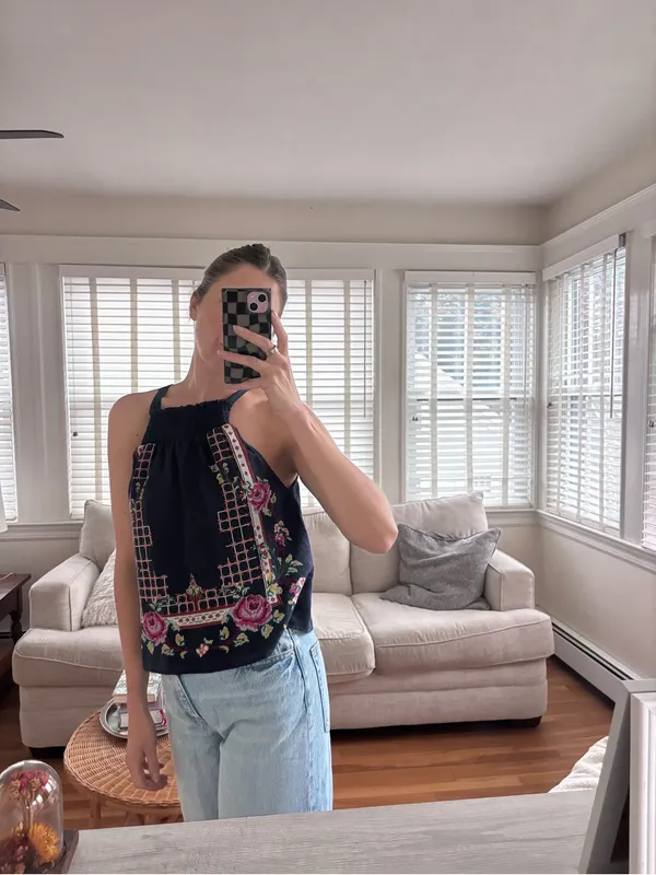 Free People Embroidered Floral Blouse | Size M - Image 2