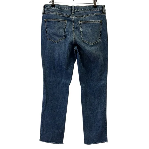 Ana Straight Leg Raw Hem Mid Rise Medium Wash Blue Jeans Womens 12 - Image 2