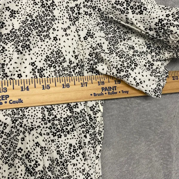 Madewell Dress Size 14 Harper Floral Ivory Puff Sleeve V Neck Midi Floral NU576 - Image 12