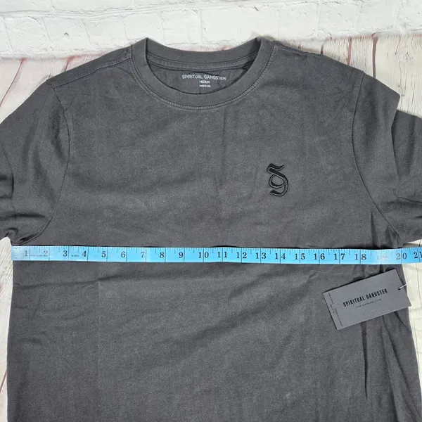 Spiritual Gangster Monogram Short Sleeve T-Shirt Vintage Black‎ M NWT - Image 9