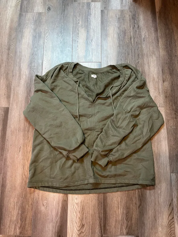Aerie Easy Street Sweatshirt in Olive Green - Image 2