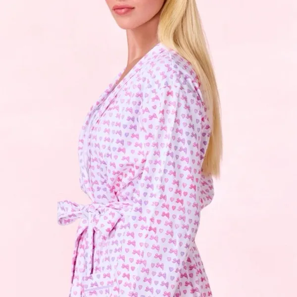 NWT Loveshackfancy × Roller Rabbit Disco Bow Blake Robe Limited Edition Sz M/L - Image 3