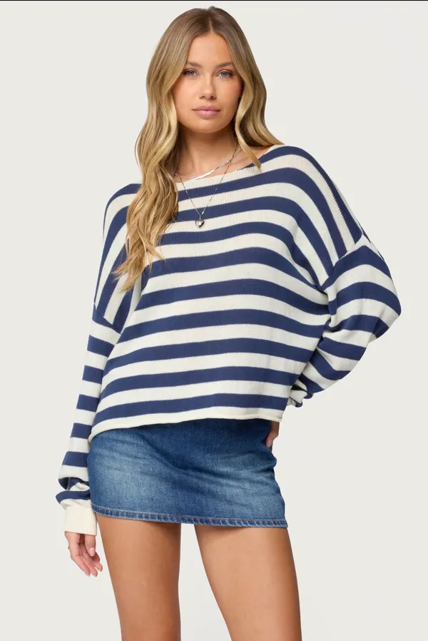Edikted Anney Oversized Striped Sweater - Image 3