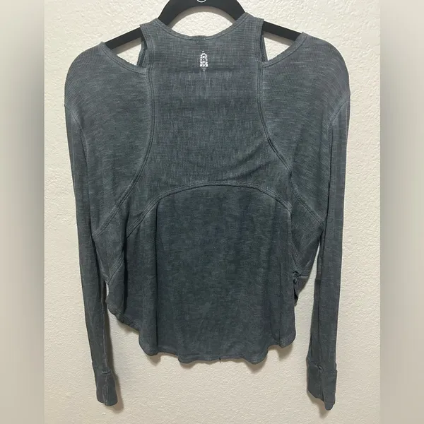 Free People Movement Zenith Ribbed Cutout Top Size Small Gray - Image 4
