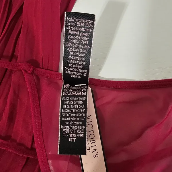 Victoria's Secret Pleated Embellished Babydoll - Claret Red - Size M - 11211557 - Image 11