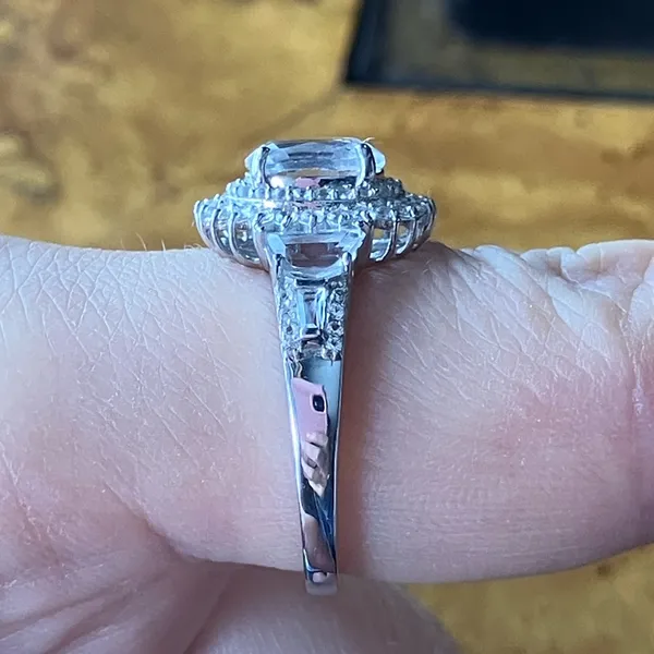 Natural White Topaz Sterling Silver Ring Size 8 - Image 3