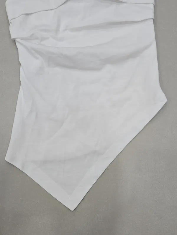 NWT! Zara White Strapless Asymmetrical Bandana/Handkerchief Top Size S - Image 4