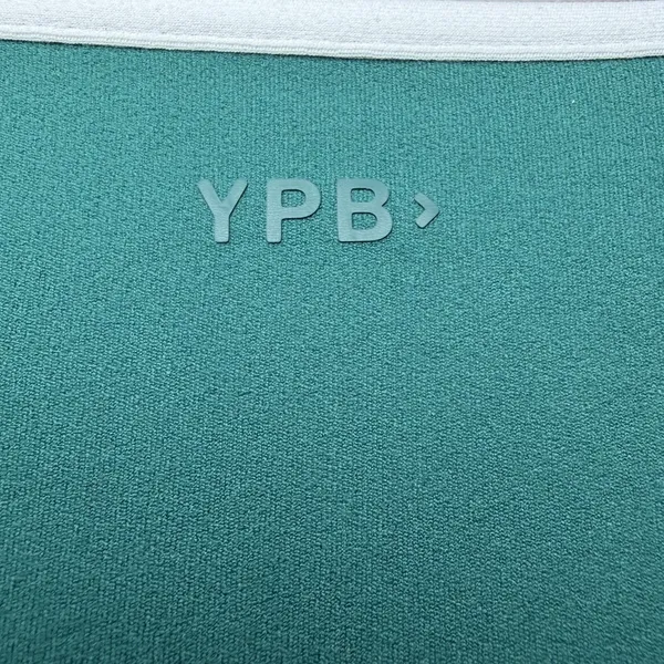 Abercrombie YPB studioFLEX Portrait Tank Women M Green White Trim Cropped Preppy - Image 8