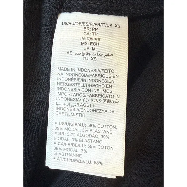 Daily Ritual Terry Cotton and Modal Drawstring Skirt Womens XS Black Mini Casual - Image 6