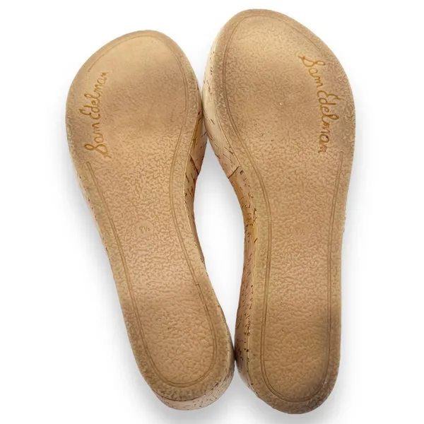 Sam Edelman Rosa Nude Ginger Beaded Thong Cork Wedge Sandal Flip Flop Size 8.5 - Image 15