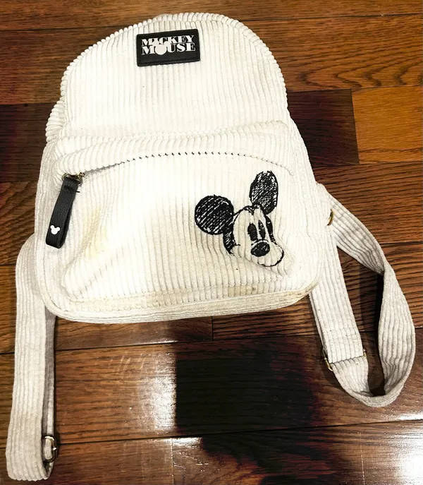 Disney Mickey Mouse Backpack, Beige, Corduroy, mini 24x20x9.5cm, Beige, One Siz - Image 6