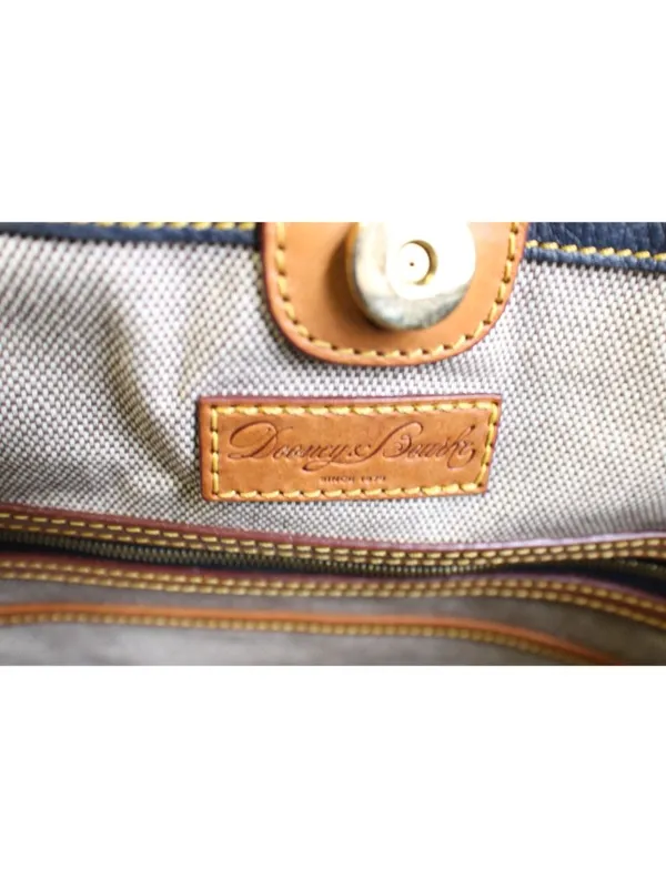 Dooney and Bourke Dillen Navy Pebble Leather Double Pocket Convertible Shopper - Image 9