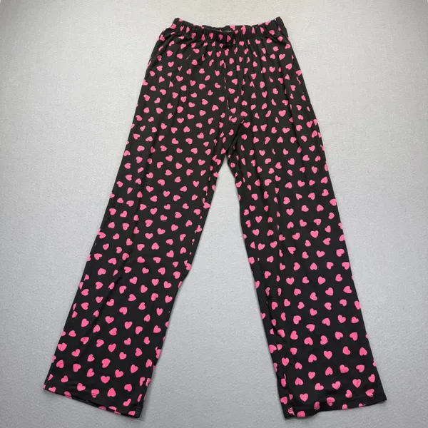 Kate Spade New York Womens Small‎ Pajama Pants Black Pink Heart Print Sleepwear - Image 2