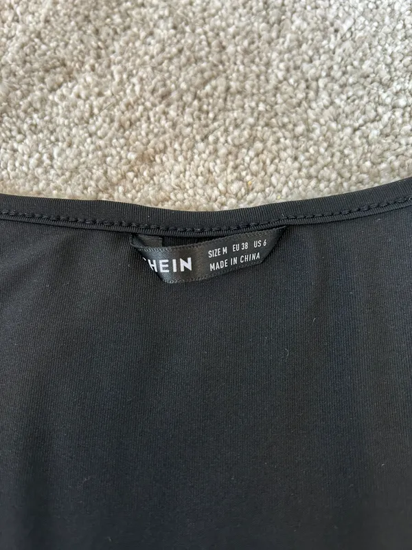 Square Neck Tank Top Black Size M - Image 2