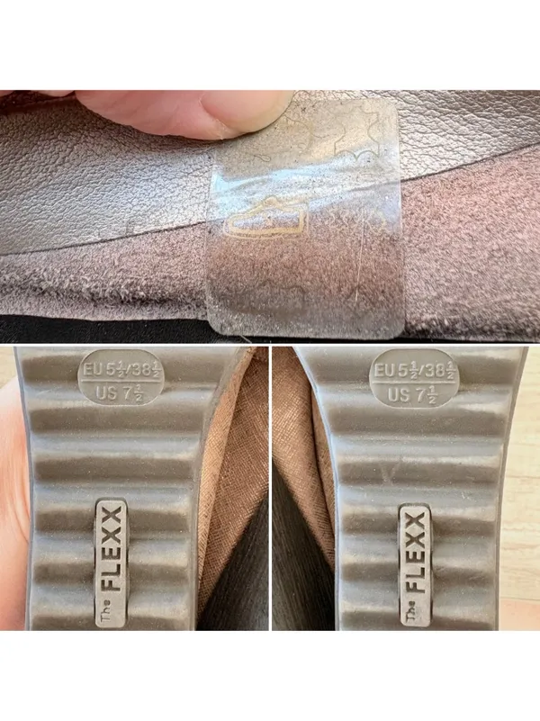 The Flexx Bon Bon Metallic Warm Gray Medallion Toe 1.5" Wedge Ballet Pump 7.5 - Image 8