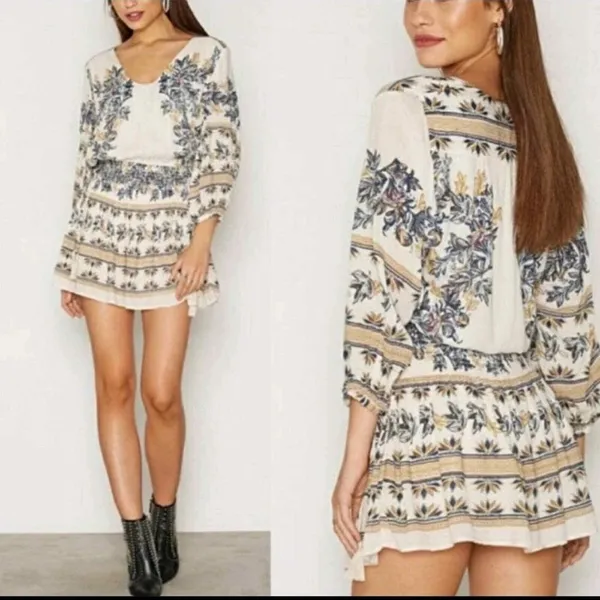 Free People‎ Moonlight Drive Mini Peasant Dress Boho Women’s Small - Image 2