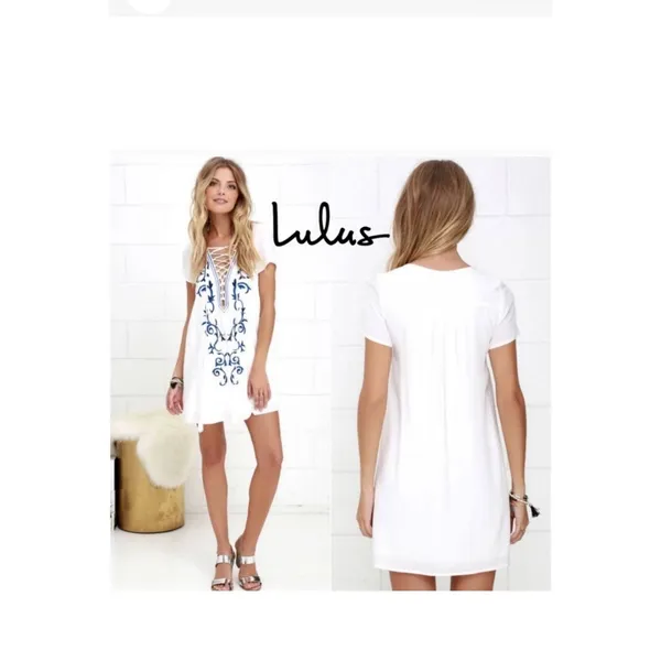 Lulus Down in Kokomo White Lace Up V Neck Dress Size Small - Image 9