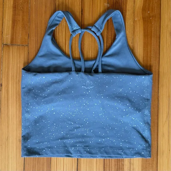 Beyond Yoga Alloy Strappy Cropped Tank in Stone Grey Silver Size XS - Image 2