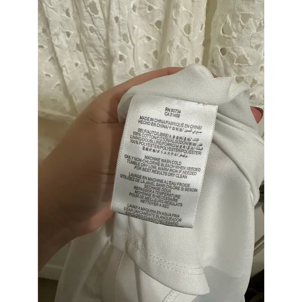 Max & Cleo Isabella Eyelet white mini Dress size‎ Medium - Image 5