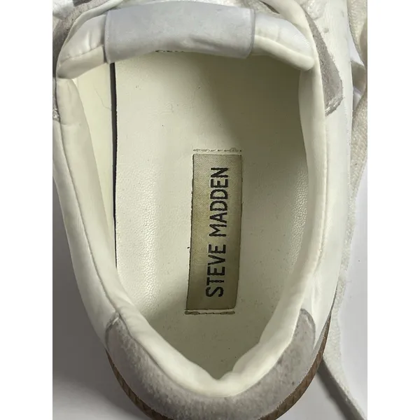 Steve Madden Womens 9 White Gray Suede Gum Sole Retro Low Top Sneakers 494986 - Image 11