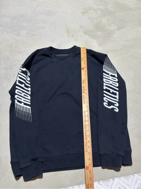 Fabletics Black Sweatshirt with White Sleeve Logo XXL - Image 2