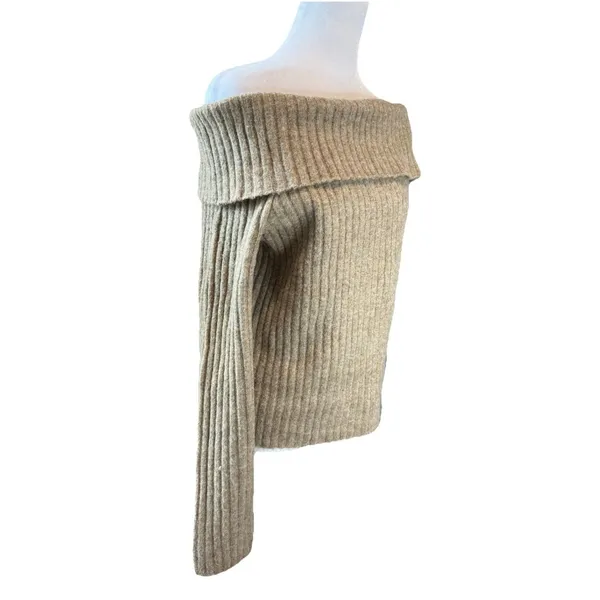Juniors' SO Sweater Size L Beige Off-The-Shoulder Long Sleeve NWT Women's - Image 5