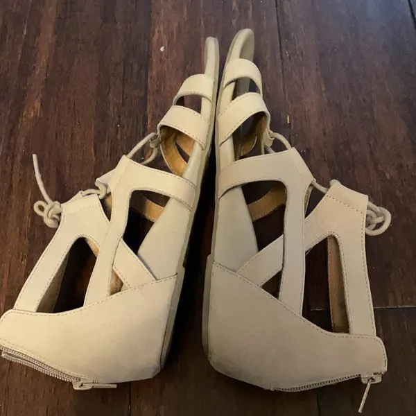 - Montana low heel wedge lace up sandals #10 - Image 6