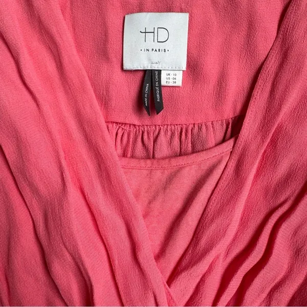 HD in Paris Women's Casual‎ Dressy cinch waist pink peplum style top size 6 - Image 3