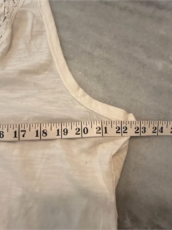 NWOT Free People We The Free Size L Cream Crochet Trim Racerback Layer Tank Top - Image 10