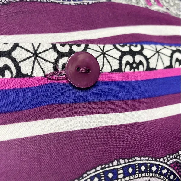 Cynthia Rowley Purple Pink Paisley Sleeveless Button Back Blouse Top Size Large - Image 8