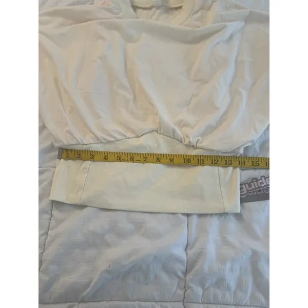 NWT Missguided Balloon Sleeve Crop Athletic Women's T-Shirt Large Cream Y2K - Image 5