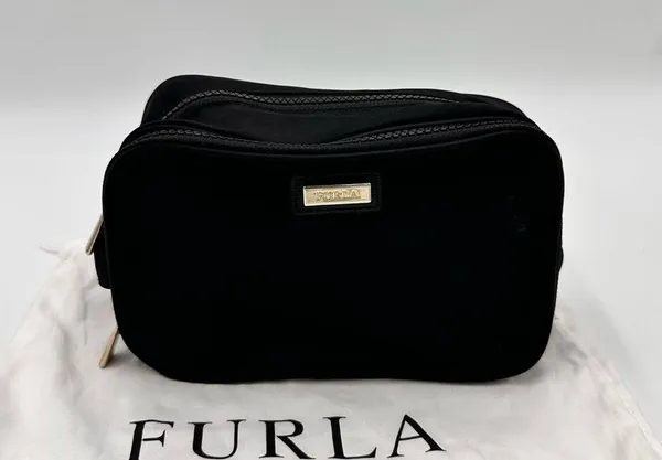 Furla Tessuto Nylon Cosmetic Bag Black - Image 4