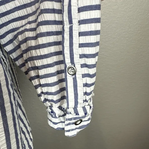 We the Free People One‎ Of the Boys Striped Tunic Top Shirt Size M Button Cotton - Image 7