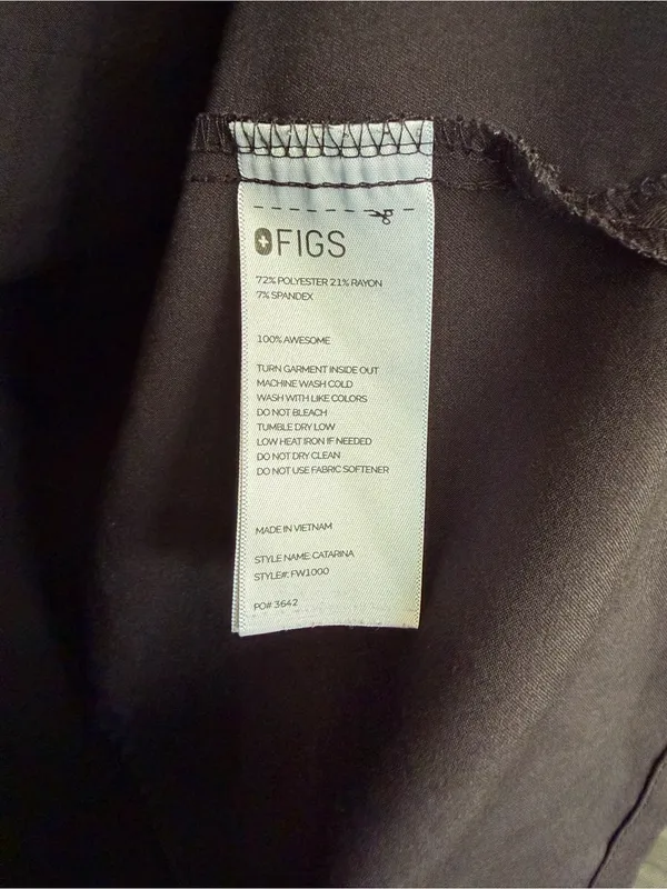 Figs Catarina One Pocket Scrub Top Black Size XL - Image 5