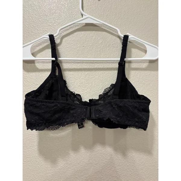 Victoria's Secret Bra 38C Body By Victoria Demi Lace Sheer Black Underwire - Image 2