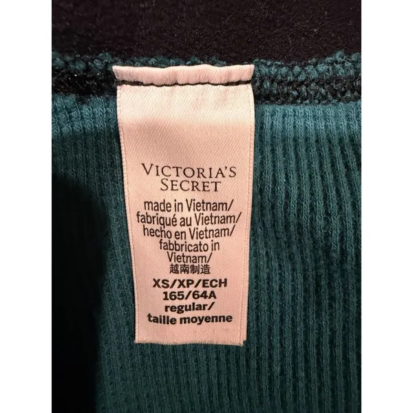 Victoria‘s Secret Henley Pajamas Pants Set Green Black Buffalo Plaid Size XS - Image 9