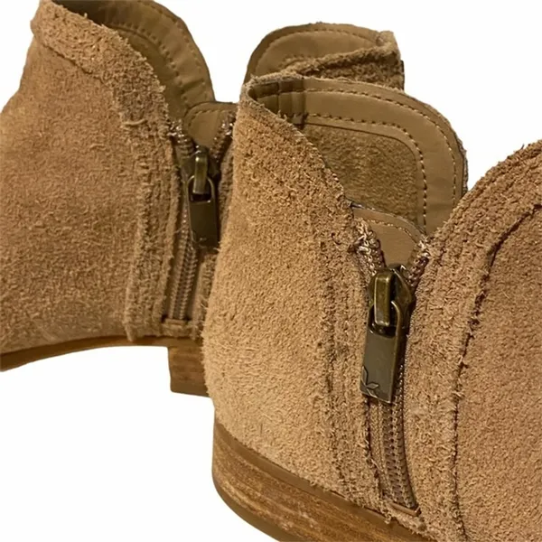 UGG Koolaburra Cheyanne Tan Suede Ankle Boho Bootie Fall Zip Up Women's Sz 9‎ - Image 4