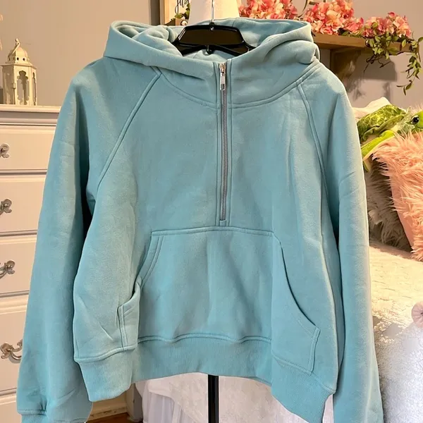 Comfy Hoodie Half Zip Scuba New Green Size M - Image 4