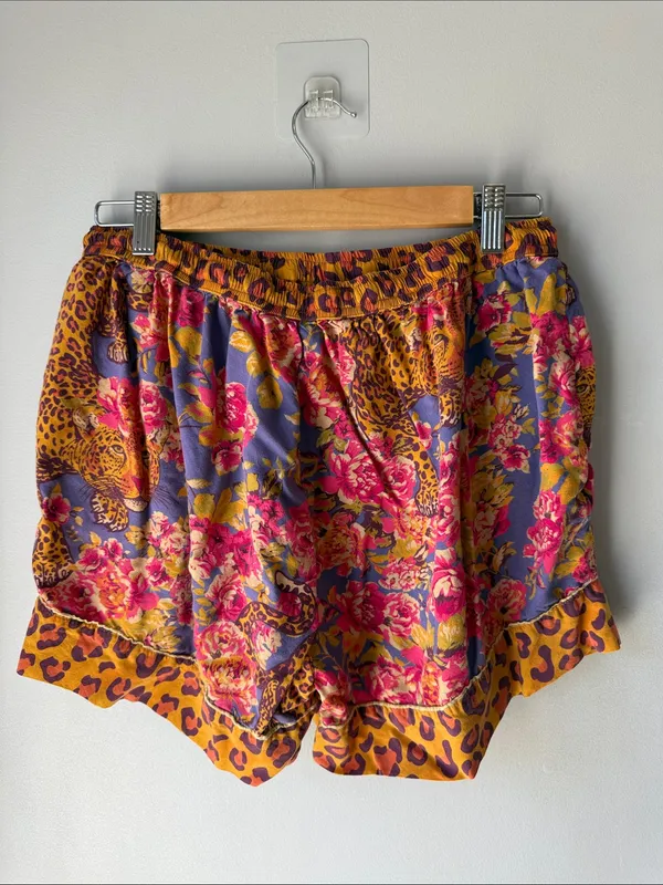 Powder Leopard Cami Baggy Pajama Bottoms Purple Size M - Image 2