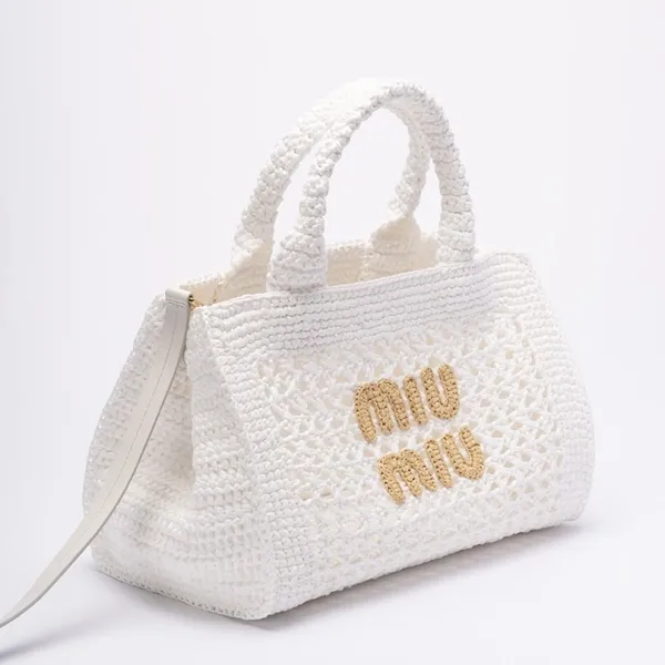 MIU MIU logo crochet top handle crossbody bag - Image 3