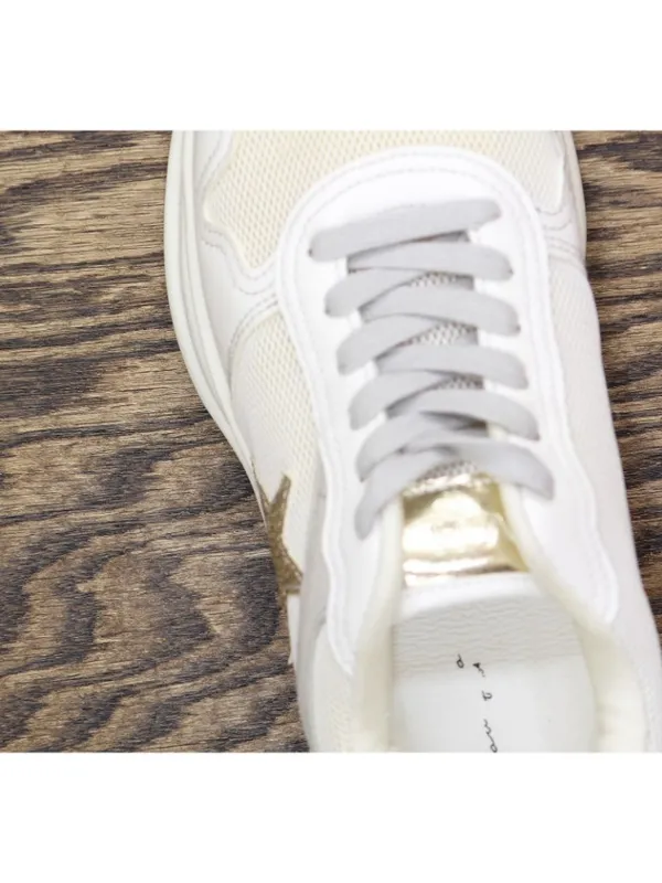 Vintage Havana Womens Judith Lace Up Low Top Sneakers JUDITH White / Gold 11M - Image 8