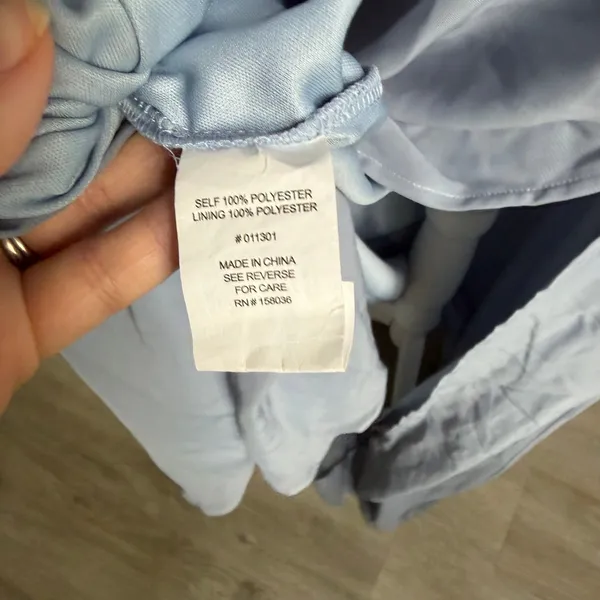 NWT Birdy Grey Kira Chiffon One Shoulder Dusty Blue Bridesmaid Dress Womens L - Image 5