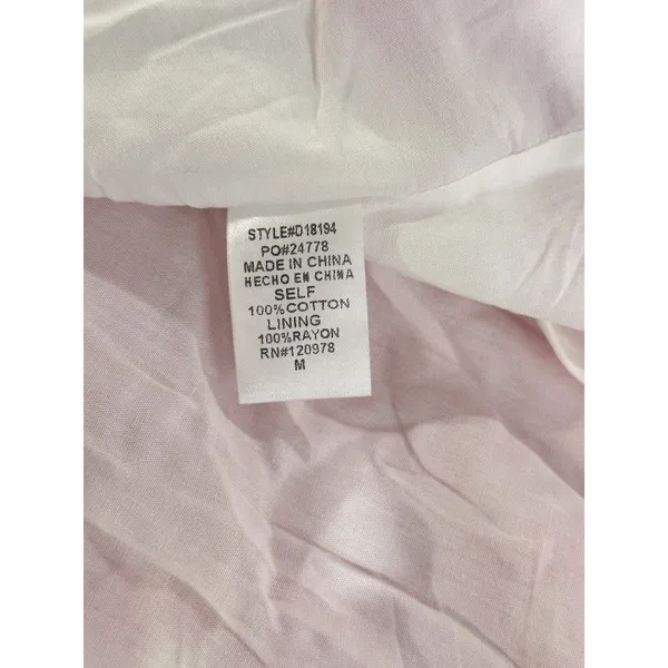 Entro Midi Dress Pink Tiered Gingham V Neck Puff Sleeve Smocked A Line Medium - Image 10