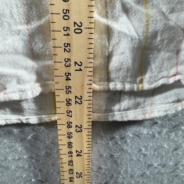 3260 | Thread & Supply Linen Blend Rainbow Stripe Button Down Shirt Women S - Image 4