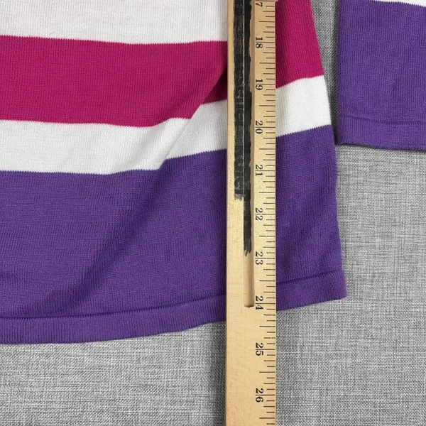Lauren Ralph Lauren T-Shirt Womens XL Multicolor Boat Neck 3/4 Sleeve Striped - Image 4