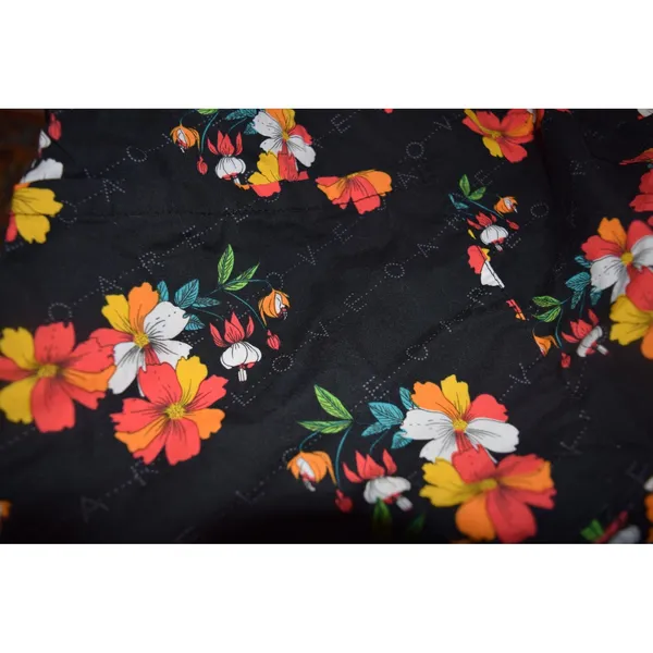Dickies Scrub Top Women Small Black Floral V-Neck Short Sleeve Front‎ Pockets - Image 6